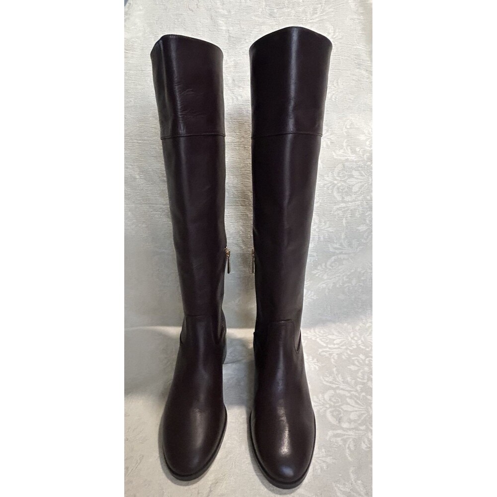 Michael Kors Dylyn Knee High Leather Riding Boots Barolo Brown Women’s Size 8M - Picture 1 of 11